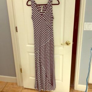 Classic navy and white striped maxi dress.